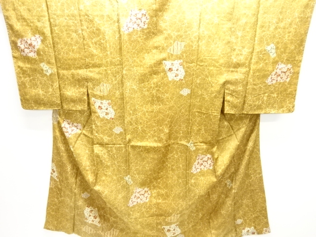 アンティーク　氷割れに花唐草模様男物長襦袢